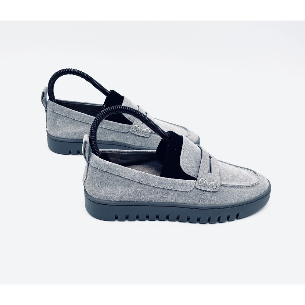 Vionic Uptown Suede Grey Loafers Women Size 6 Arch Support Penny Strap Slip On - Picture 4 of 8